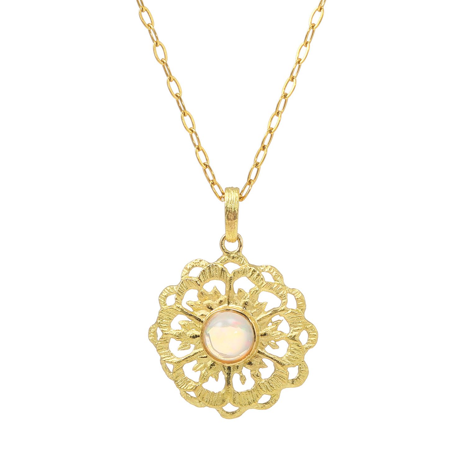 マシュリク １８Ｋ＆ステンレス オパール ロゼッタ文様 ペンダント