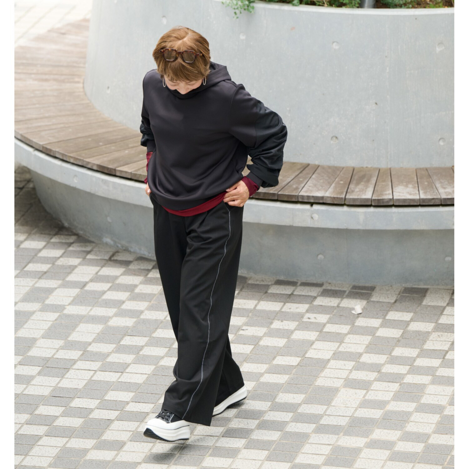 ウノ・ウノ・ドゥーエ すっきりライン ワイドパンツ