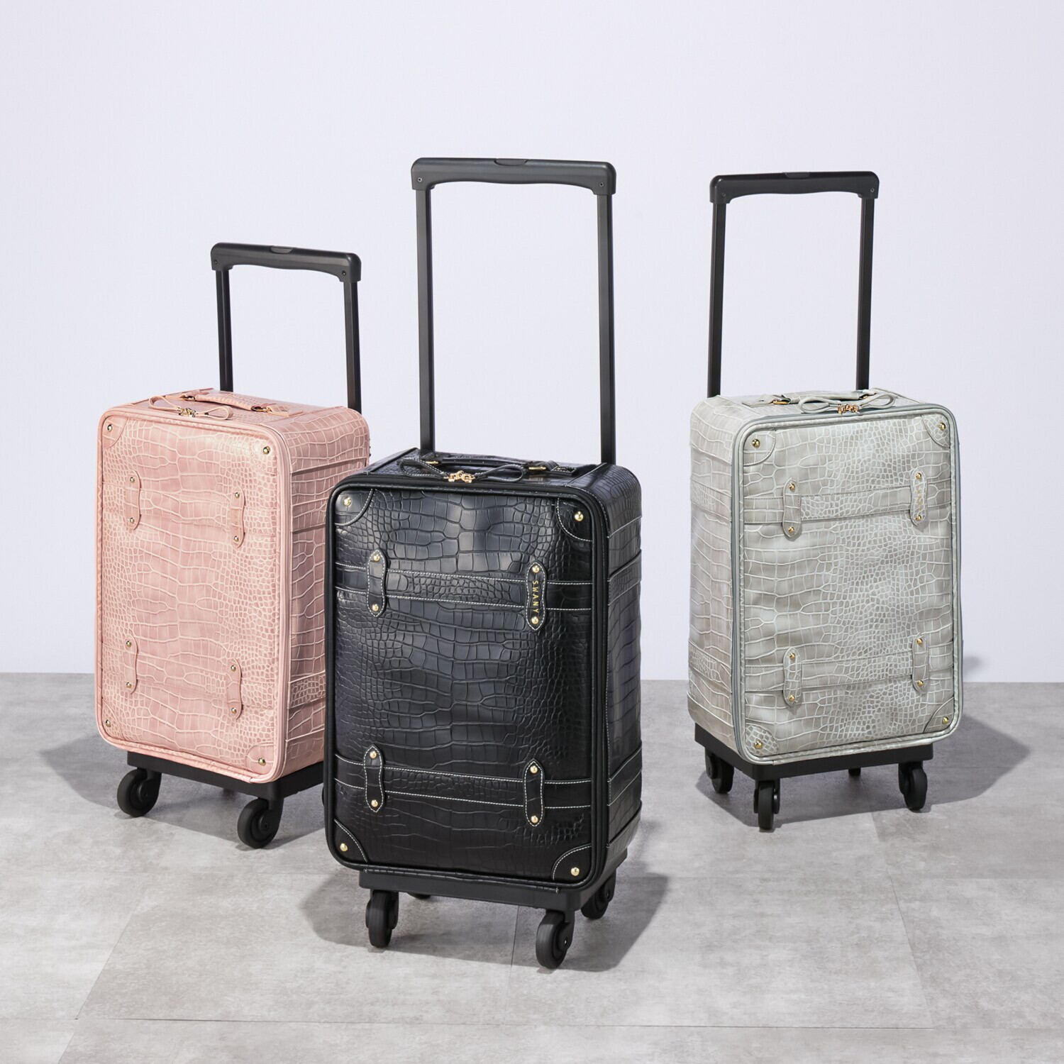 スワニー フルクロコダイル型押し トランクトラベルキャリー ４輪ストッパー付 ＜Ｌサイズ＞
