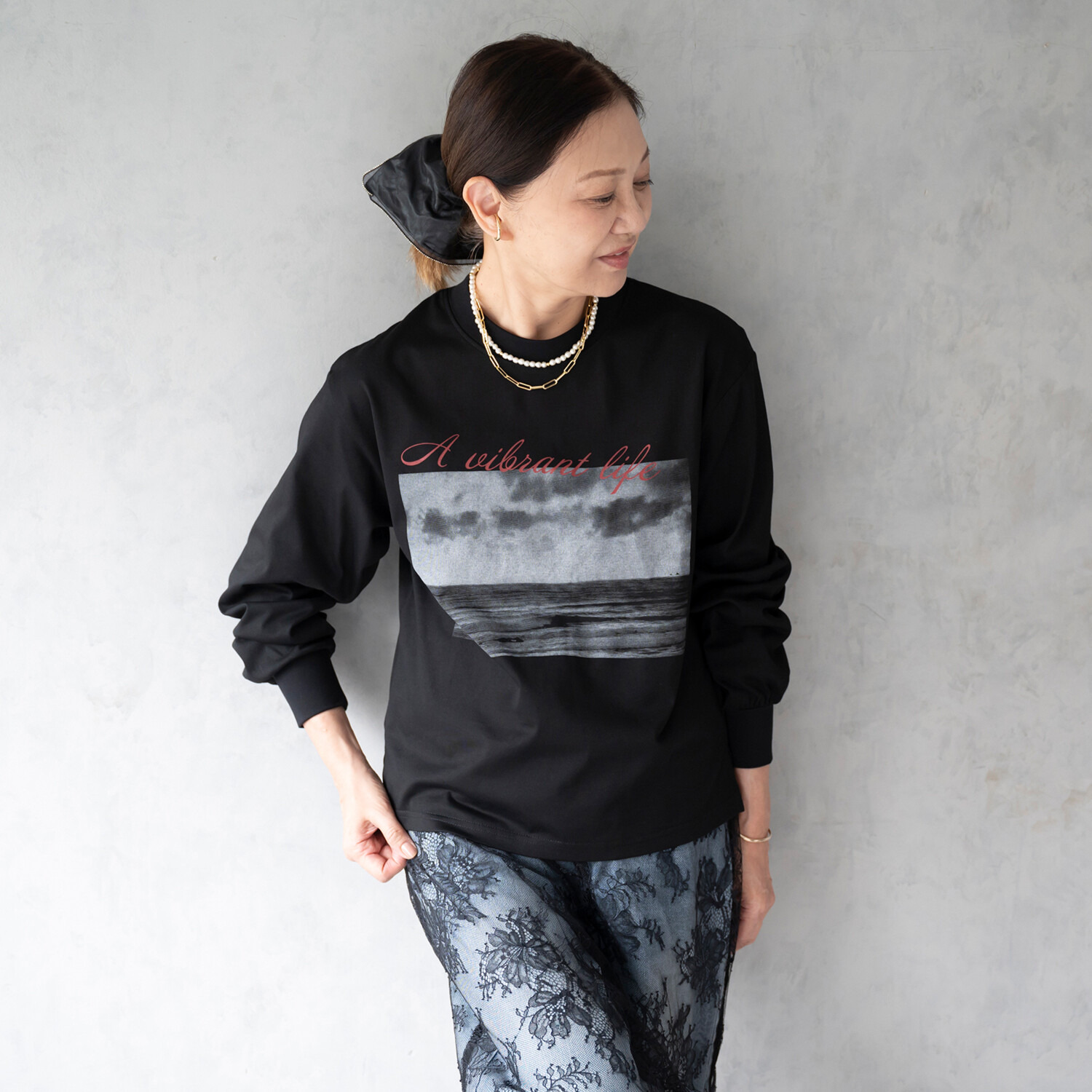 イロプライム 大人プリント ロングＴシャツ