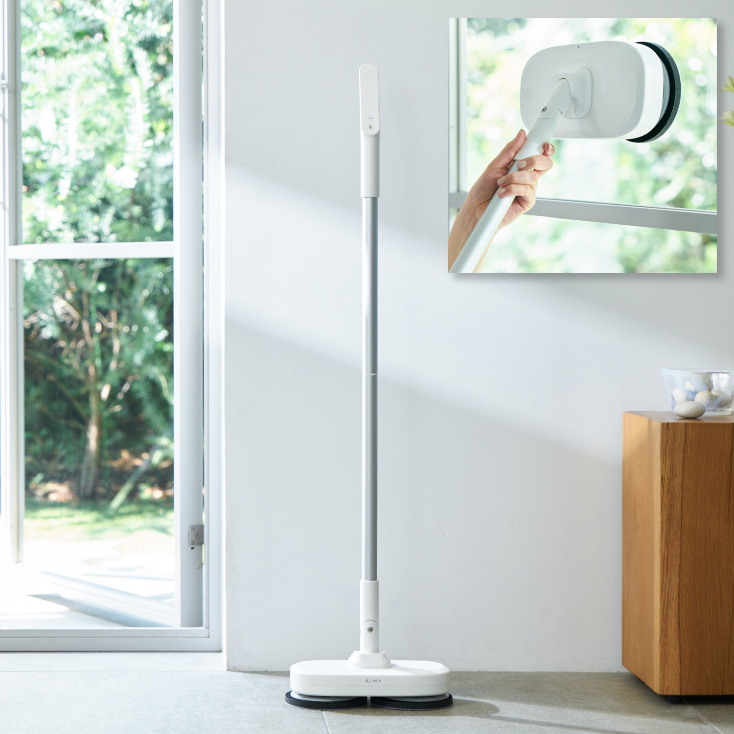 エイミー 気になる床の汚れに 畳から網戸まで 軽い力で拭き掃除！ 電動プレミアム モップクリーナー パッド増量特別セット ＡＩＭ−ＭＣ０２