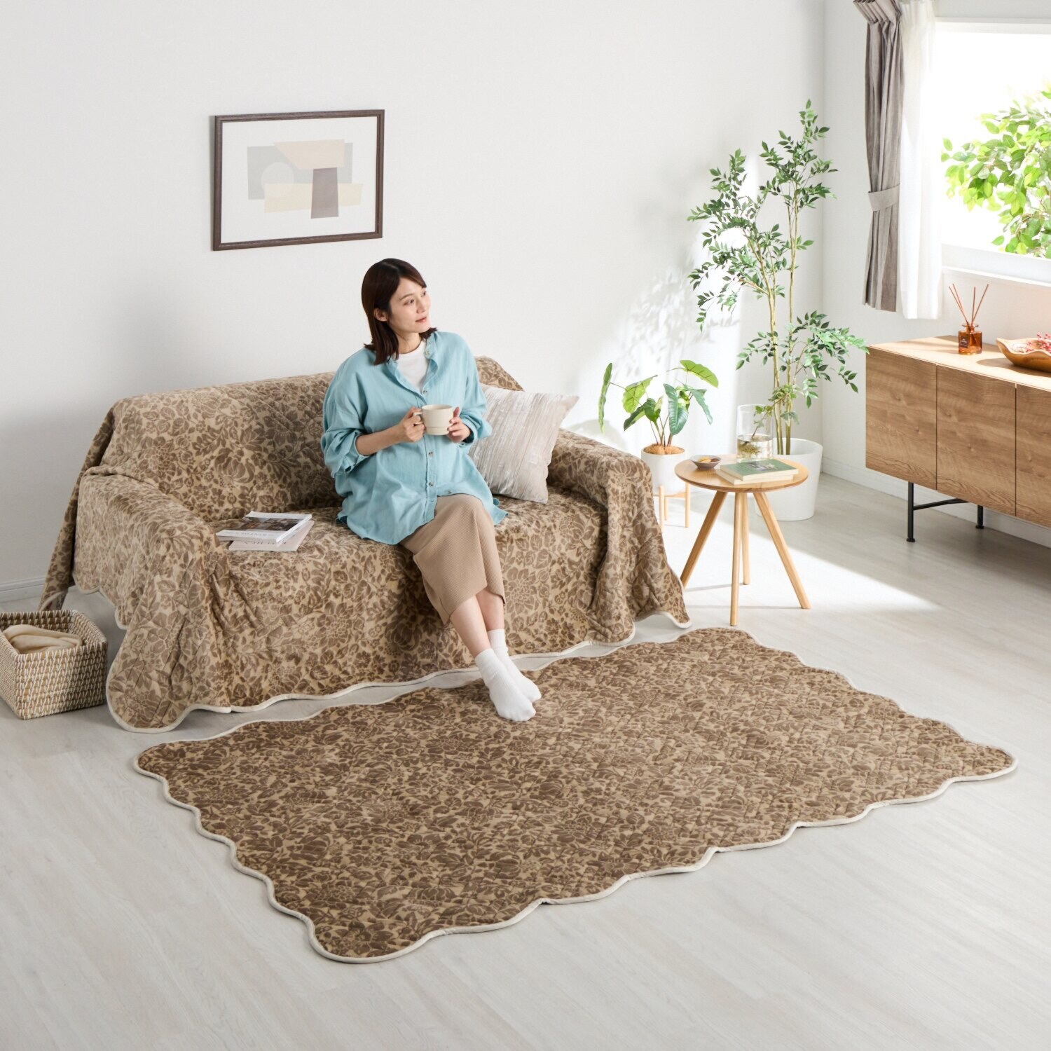 大津毛織 吸湿発熱ホットテックス スーパーファインペイント リバーシブルマルチカバー ＜長方形／ １９０×２４０ｃｍ＞