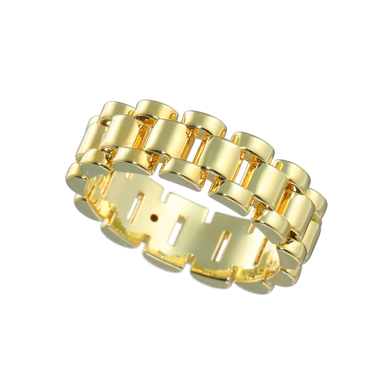 アルテッロ １８Ｋ リンクチェーンデザイン ワイドリング