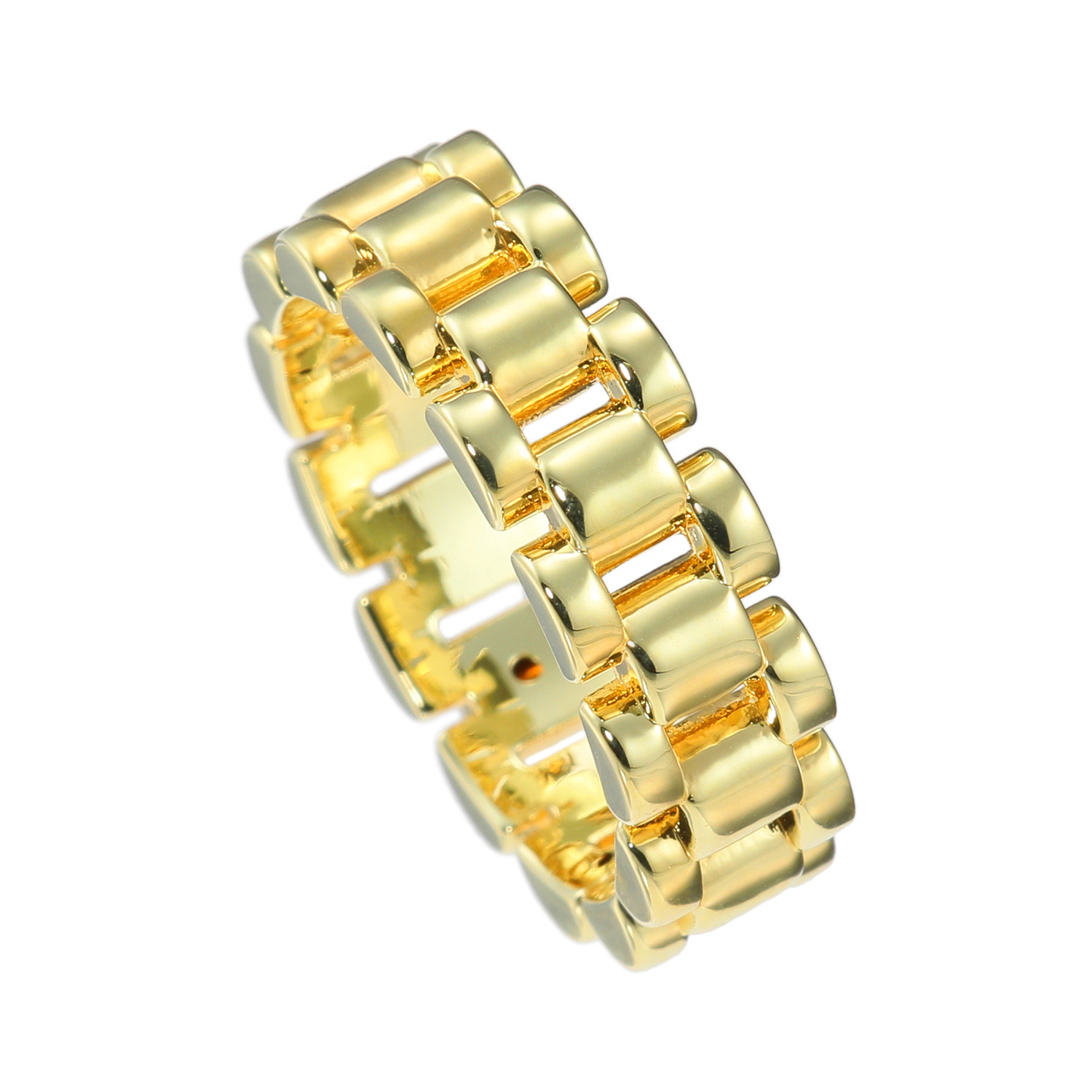 アルテッロ １８Ｋ リンクチェーンデザイン ワイドリング