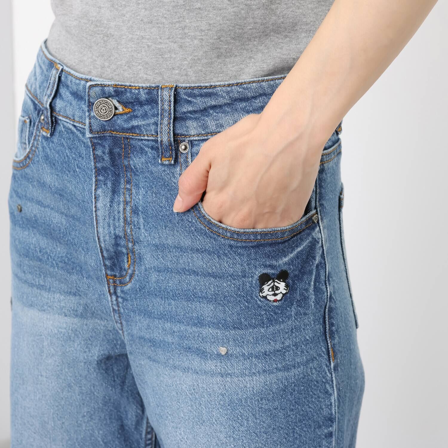 デシグアル ミッキーマウスプリント デニムパンツ