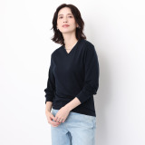 エイガールズ とろける肌触り スーパーストレッチ テンセルＴＭカシミヤ混 Ｖネックプルオーバー