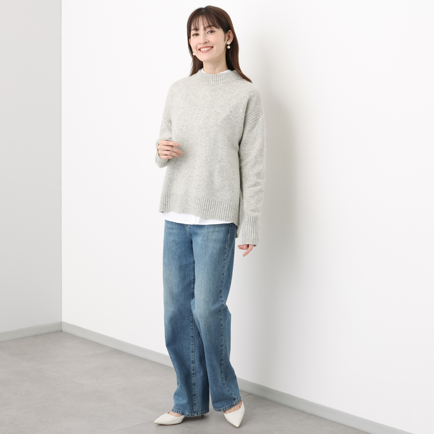 ウタオ ウールカシミヤ アクアニット モックネックプルオーバー