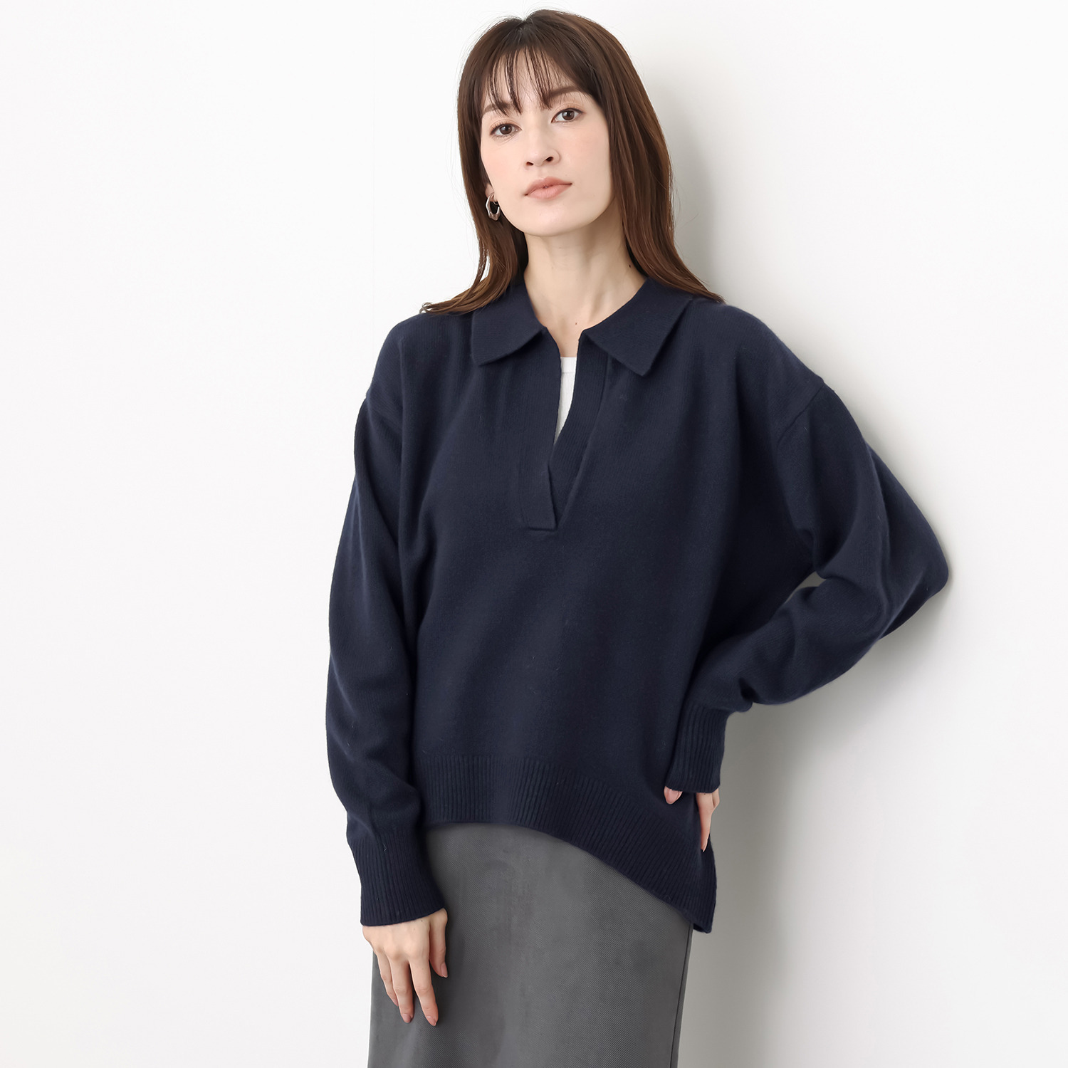 ウタオ ウールカシミヤ アクアニット スキッパープルオーバー