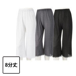 ジュエル 抗菌防臭・綿１００％ エアリーなメッシュ 八分丈ロングペチパンツ ３枚セット