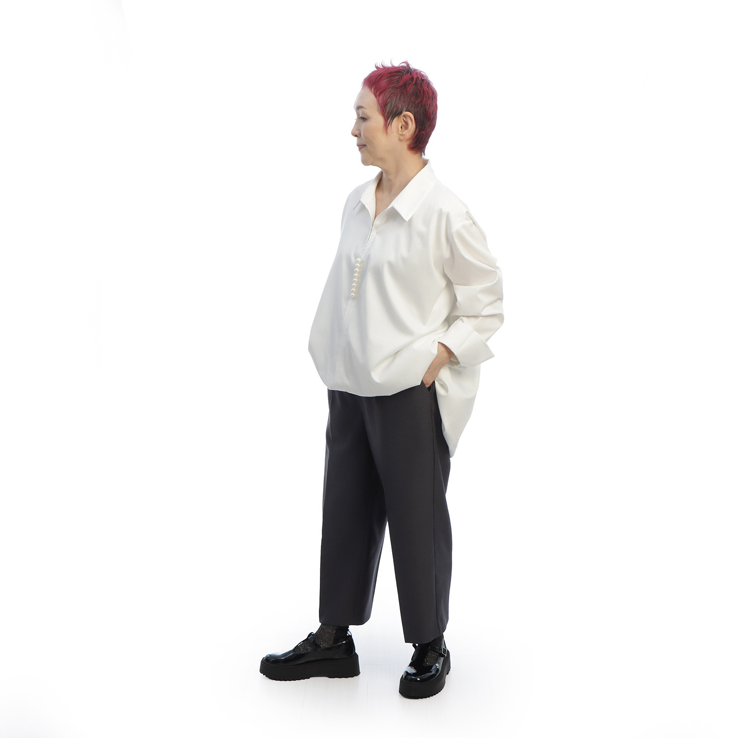 コモエリークローゼット スッキリクロップト ストレートパンツ