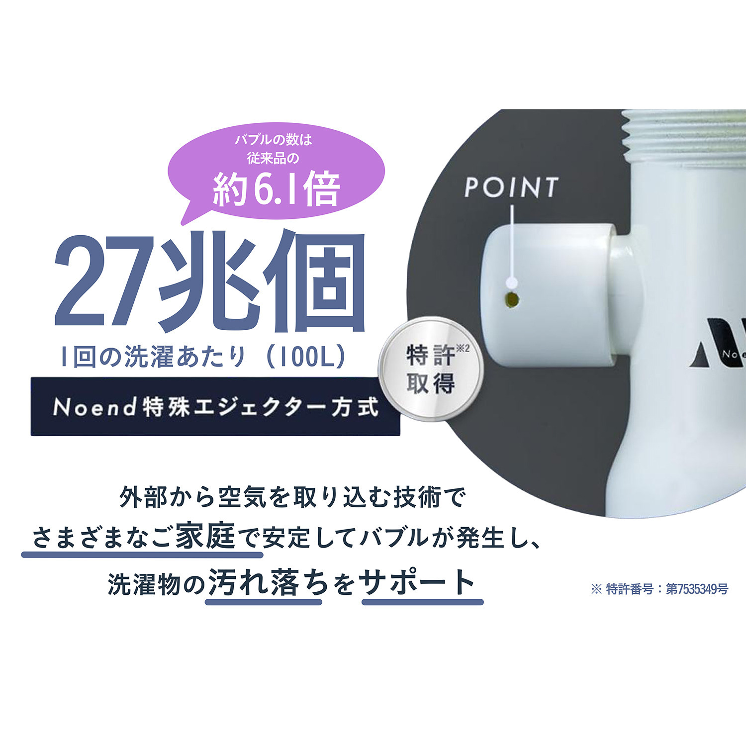 ナノバブルで洗濯が変わる Ｎｏｅｎｄ マイクロナノバブル 洗濯機アダプター