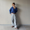 ラソエヌサーティスリー ディグリーズ バックベルトアクセント ワイドシルエット マニッシュワークパンツ