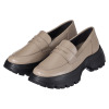 ポインターシューズ 牛革 厚底ローファー
