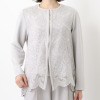 メゾン馬里邑 ストレッチポンチ スカラップ刺しゅうレース ロングカーディガン