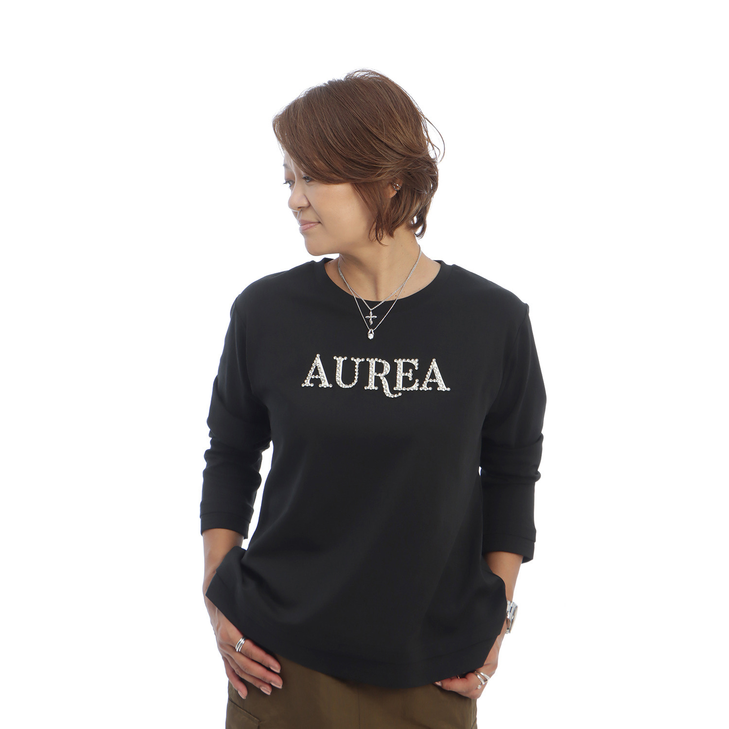 ヘブンアンドアース ＡＵＲＥＡビジュウ レイヤードエッジ Ｔシャツ
