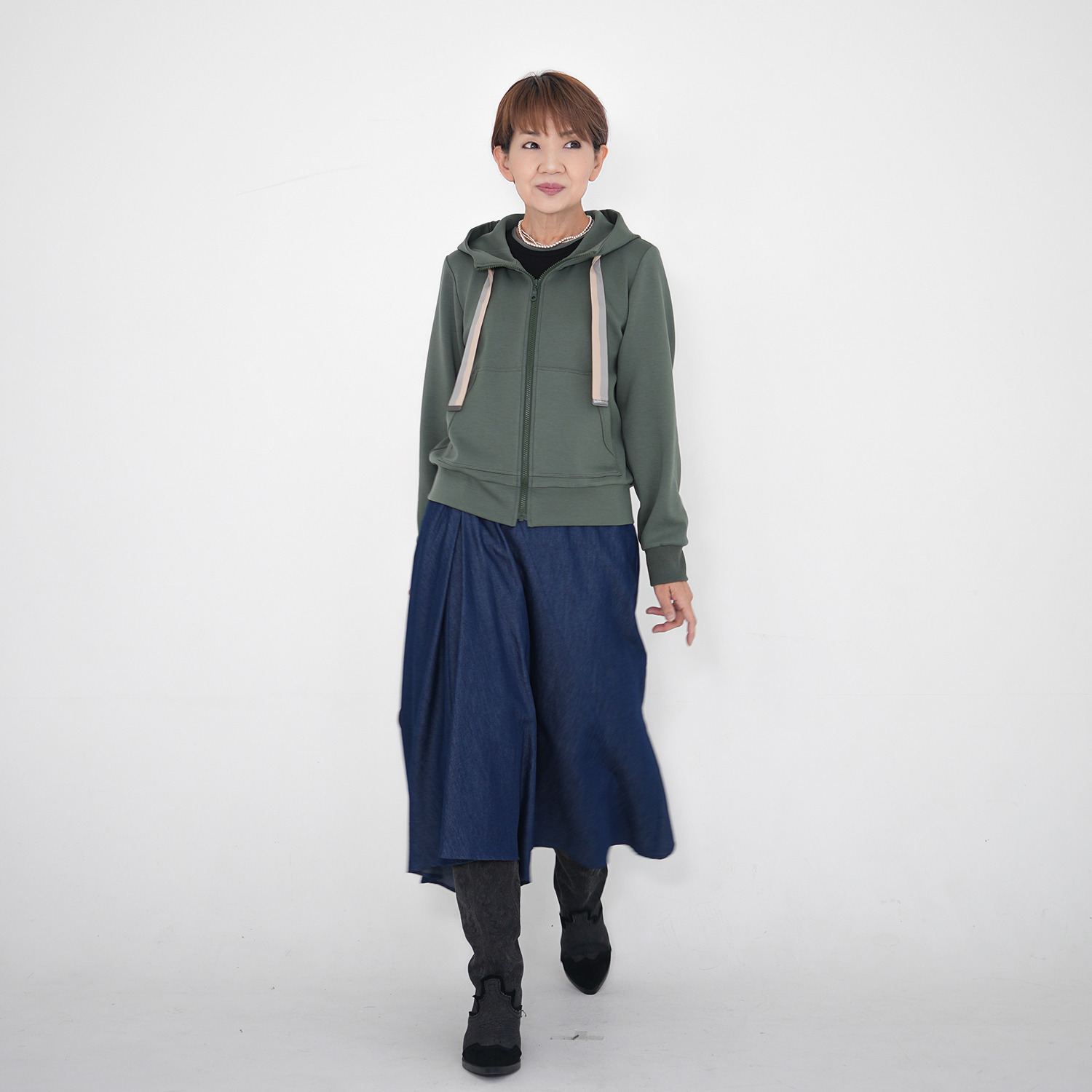 エムズ　スタイル 旬な素材で魅せる！ アシンメトリーデザイン フレアースカート