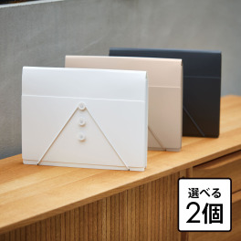 サクッと整理！ ドキュメントファイル 選べる２個セット ＜フタ付タイプ＞