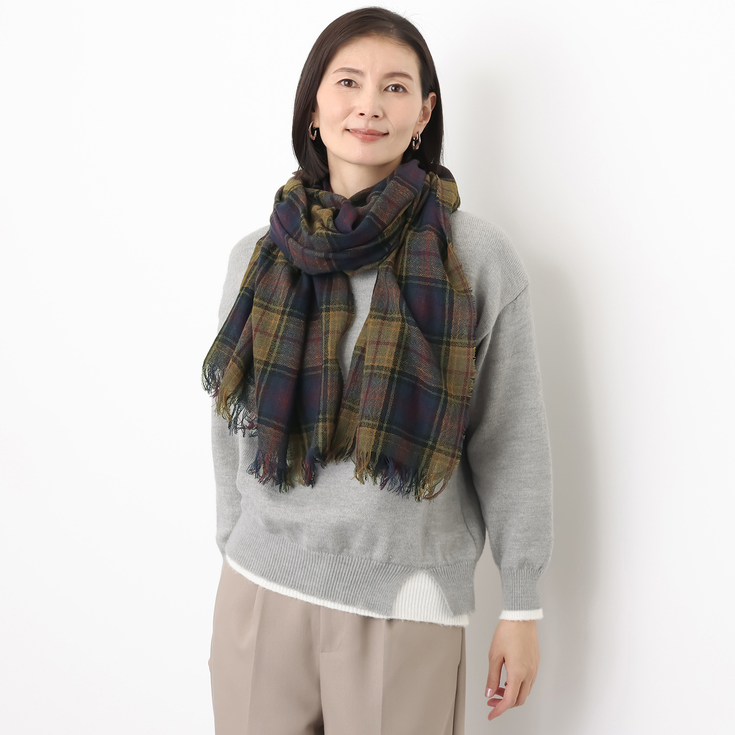 キンロック　バイ キンロックアンダーソン カシミヤ混ウールストール