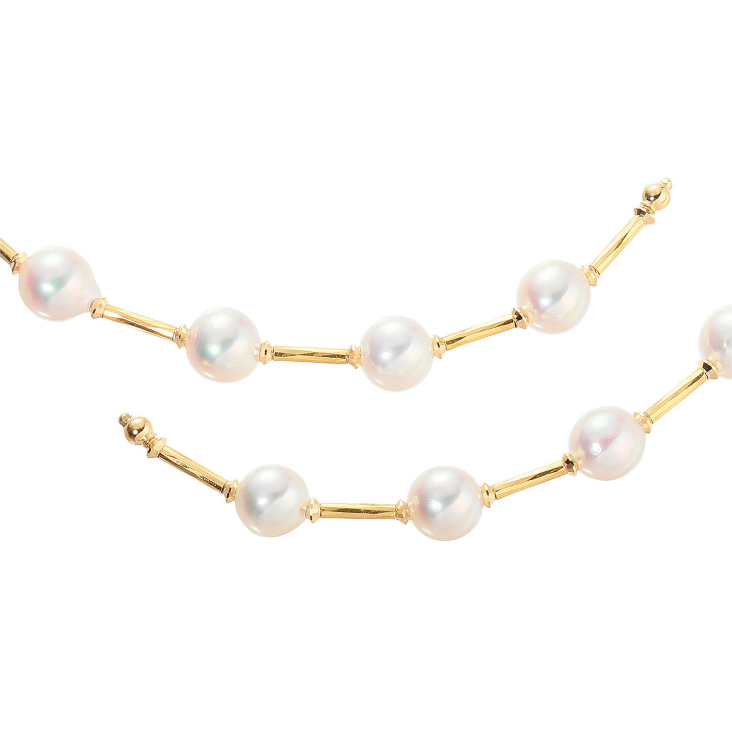 ジュペレ １８Ｋ 国産ベビーアコヤパール エタニティデザイン フレキシブルバングル