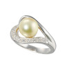 宇和海パール シルバー 宇和海産無調色 ナチュラルゴールドカラー アコヤパール＆ＣＺ リング